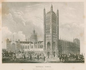 Victoria Tower, Pałac Westminsterski, Londyn autorstwa English School