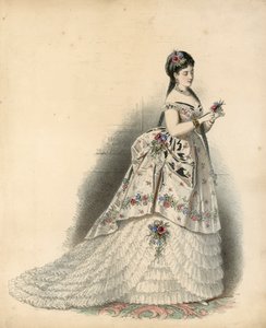 Talerz w stylu wiktoriańskim (kolorowy grawer) autorstwa English School