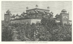 Ansicht von Akbars Grab, Secundra (Gravur) von English School