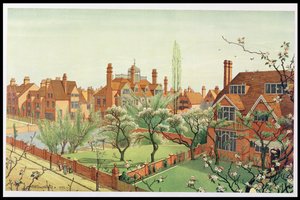 Widok na Bedford Park, 1882 autorstwa English School