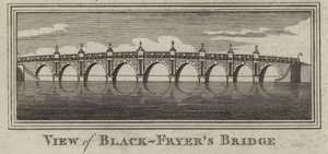 Widok na Blackfriars Bridge, Londyn (rycina) autorstwa English School