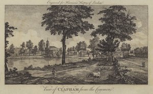 Widok Clapham z Common (rycina) autorstwa English School