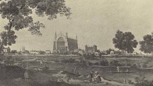 Widok Eton College, ok. 1747 (grawiura) autorstwa English School