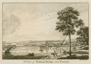 Widok na most Fulham w Putney autorstwa English School