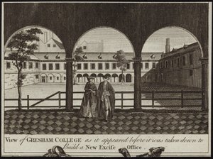 Widok Gresham College autorstwa English School