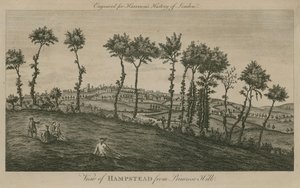 Widok na Hampstead z Primrose Hill autorstwa English School