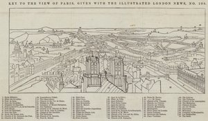 Widok Paryża, wydany w The Illustrated London News (rycina) autorstwa English School