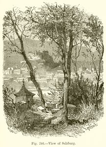 Widok na Salzburg autorstwa English School
