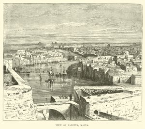 Widok na Vallettę, Malta autorstwa English School