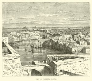 Widok na Vallettę, Malta autorstwa English School