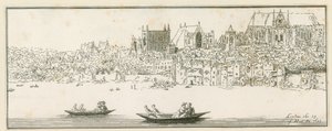 Widok Pałacu Westminsterskiego, Londyn, 27 marca 1652 r. autorstwa English School