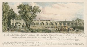 Widok na część wiaduktu w Londynie i Greenwich, gdzie przecina Corbetts Lane w Londynie autorstwa English School