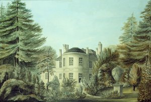 Widok XVIII-wiecznej willi, ok. 1790 (wc na papierze) autorstwa English School