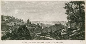 Widok na stary Londyn z Blackheath autorstwa English School