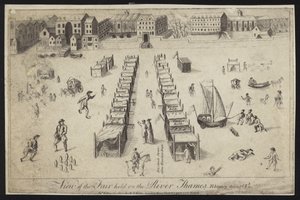 Widok na jarmark nad Tamizą, 1683-1684 autorstwa English School