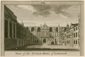 Widok na Guildhall, Londyn autorstwa English School