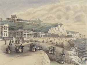 Widok na paradę morską i zamek, Dover autorstwa English School
