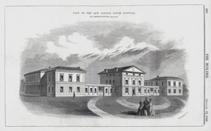 Widok szpitala New London Fever (grawerunek) autorstwa English School
