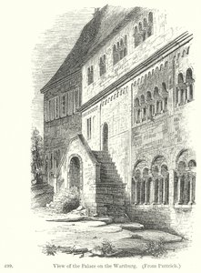 Widok pałacu na Wartburgu (rycina) autorstwa English School