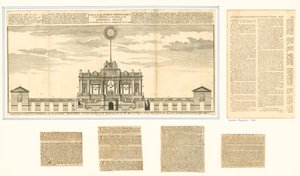 Widok fajerwerków publicznych dla pokoju w Aix La Chapelle 1749 autorstwa English School