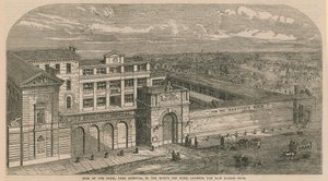 Widok na Royal Free Hospital przy Grays Inn Road, pokazujący nowe skrzydło Sussex autorstwa English School