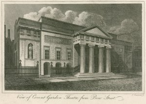 Widok z zewnątrz Covent Garden Theatre w Londynie od Bow Street autorstwa English School