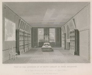 Widok wnętrza Biblioteki Mr Pepys w York Building autorstwa English School