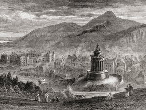 Widok na Edynburg z The Burns Monument na Calton Hill, z „Scottish Pictures Drawn with Pen and Pencil”, Samuela G. Greena, opublikowanego w 1886 roku autorstwa English School