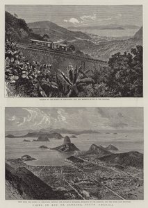 Widoki w Rio de Janeiro, Ameryka Południowa (grawerowanie) autorstwa English School
