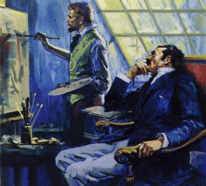 Vincent Van Gogh mieszkał z bratem w studiu na Montmartre autorstwa English School