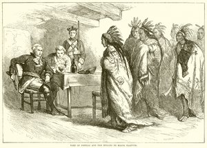 Wizyta Pontiaca i Indian u majora Gladwin autorstwa English School