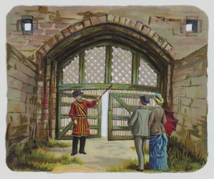 Wizyta w Tower of London, złom wiktoriański (kolor lito) autorstwa English School