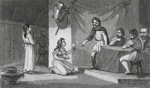 Vortigern i Rowena (rycina) autorstwa English School