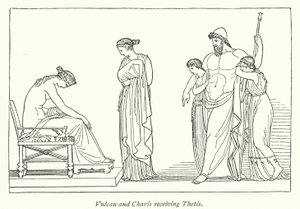 Wulkan i Charis spotykają się z Thetis (lito) autorstwa English School