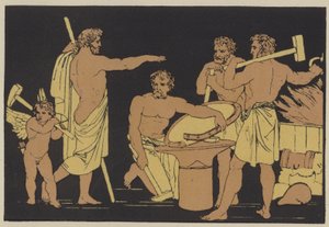 Vulcan and the Cyclopes (kolor lito) autorstwa English School