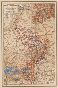 WW1: Front zachodni, Ypres i Messines (kolorowa litografia) autorstwa English School