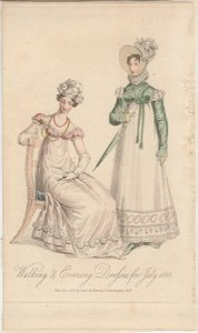 Stroje spacerowe i wieczorowe na lipiec 1818 r., opublikowane przez Dean  Munday autorstwa English School