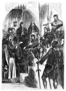 Wallace ukoronowany laurem w Westminster Hall autorstwa English School
