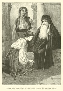 Wołoski popa, kapłan kościoła greckiego i chłopki autorstwa English School
