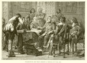 Wallenstein i Tilly na naradzie wojennej (1626) autorstwa English School