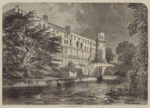Zamek Warwick, od Avon (rycina) autorstwa English School