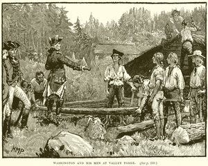 Waszyngton i jego ludzie w Valley Forge autorstwa English School