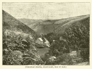 Kaplica Wesleyan, Sulby-Glen, Wyspa Man (grawerunek) autorstwa English School