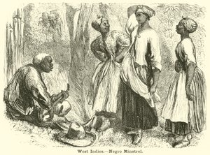 Indie Zachodnie, murzyński minstrel (rycina) autorstwa English School