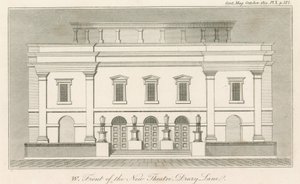 Zachodni front nowego teatru Drury Lane w Londynie autorstwa English School