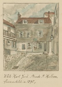 White Hard Yard, Brooke Street, Holborn, Londyn, ze szkicu z 1895 roku (wc na papierze) autorstwa English School