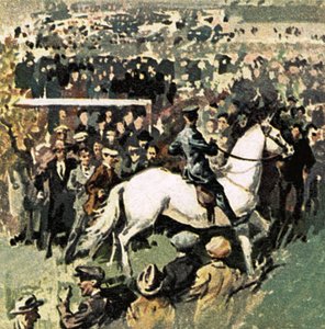 White Horse podczas finału Pucharu Świata w 1923 roku na Wembley autorstwa English School