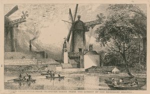 White Lead Mills w pobliżu Islington, wzięty z ogrodu Gałęzi Rozmarynu autorstwa English School