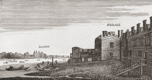 Whitehall, Londyn, jak w XVIII wieku, z „Krótkiej historii ludu angielskiego” J.R. Greena, opublikowanej w 1893 r. autorstwa English School