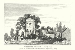 Kościół Willesden (grawerunek) autorstwa English School